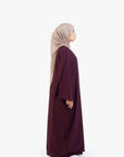 Burgundy Umbrella Sleeve Abaya