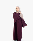 Burgundy Umbrella Sleeve Abaya