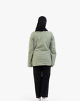 Sage Double Pleat Linen Cotton Top