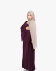 Burgundy Umbrella Sleeve Abaya