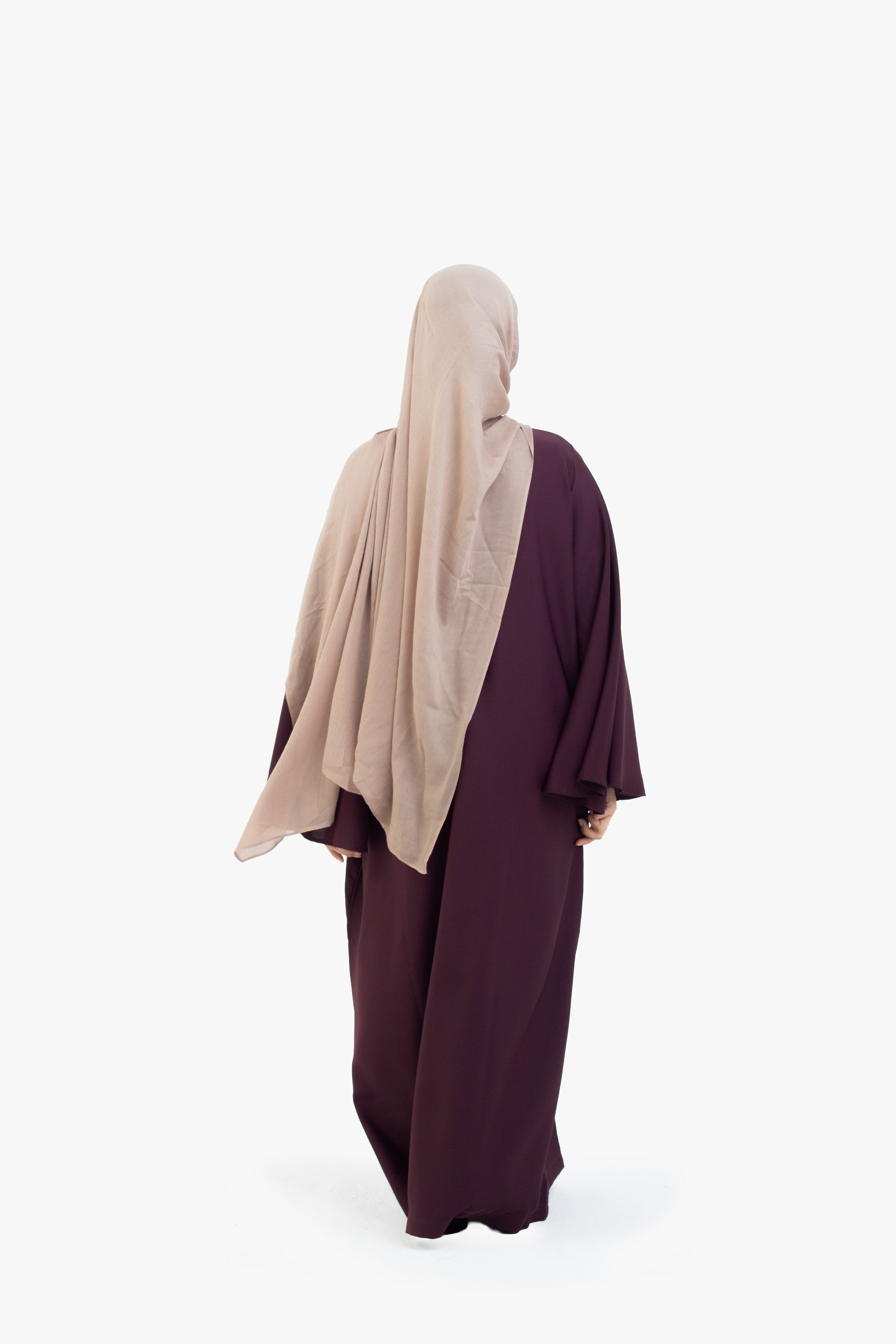 Burgundy Umbrella Sleeve Abaya