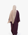 Burgundy Umbrella Sleeve Abaya