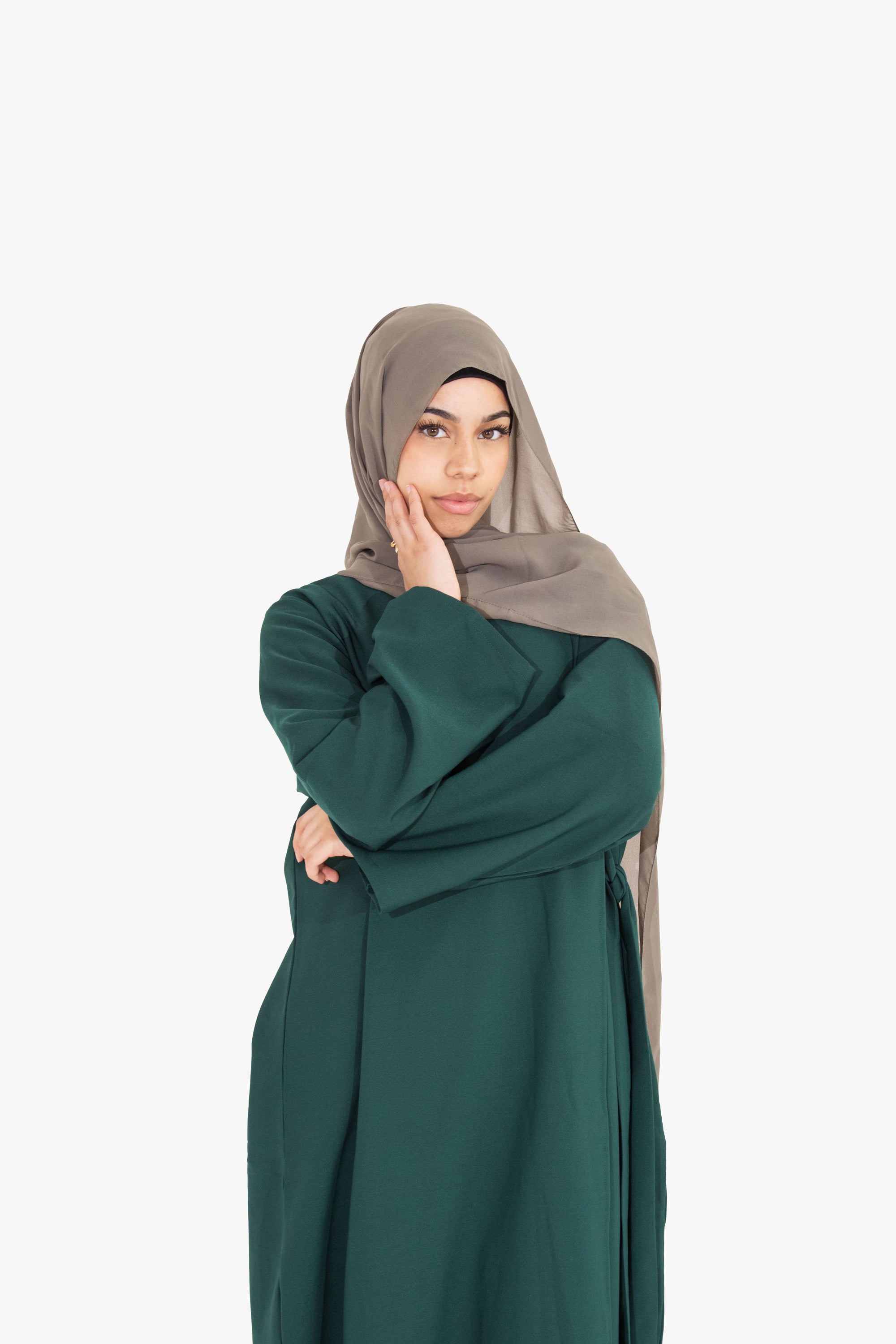Forest Green Side Wrap Abaya