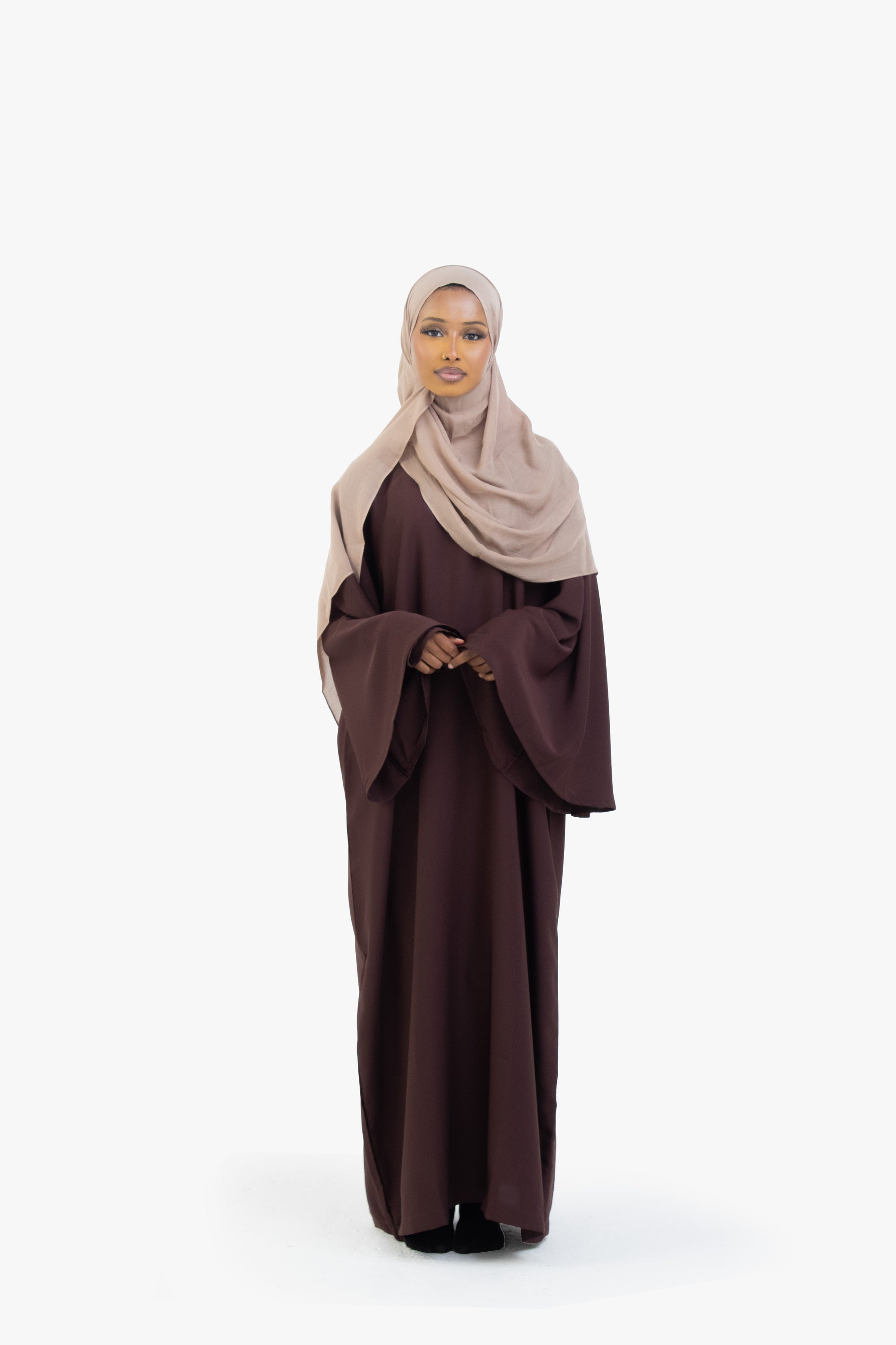 Hazelnut Brown Umbrella Sleeve Abaya