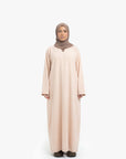 Nude V-Neck Abaya