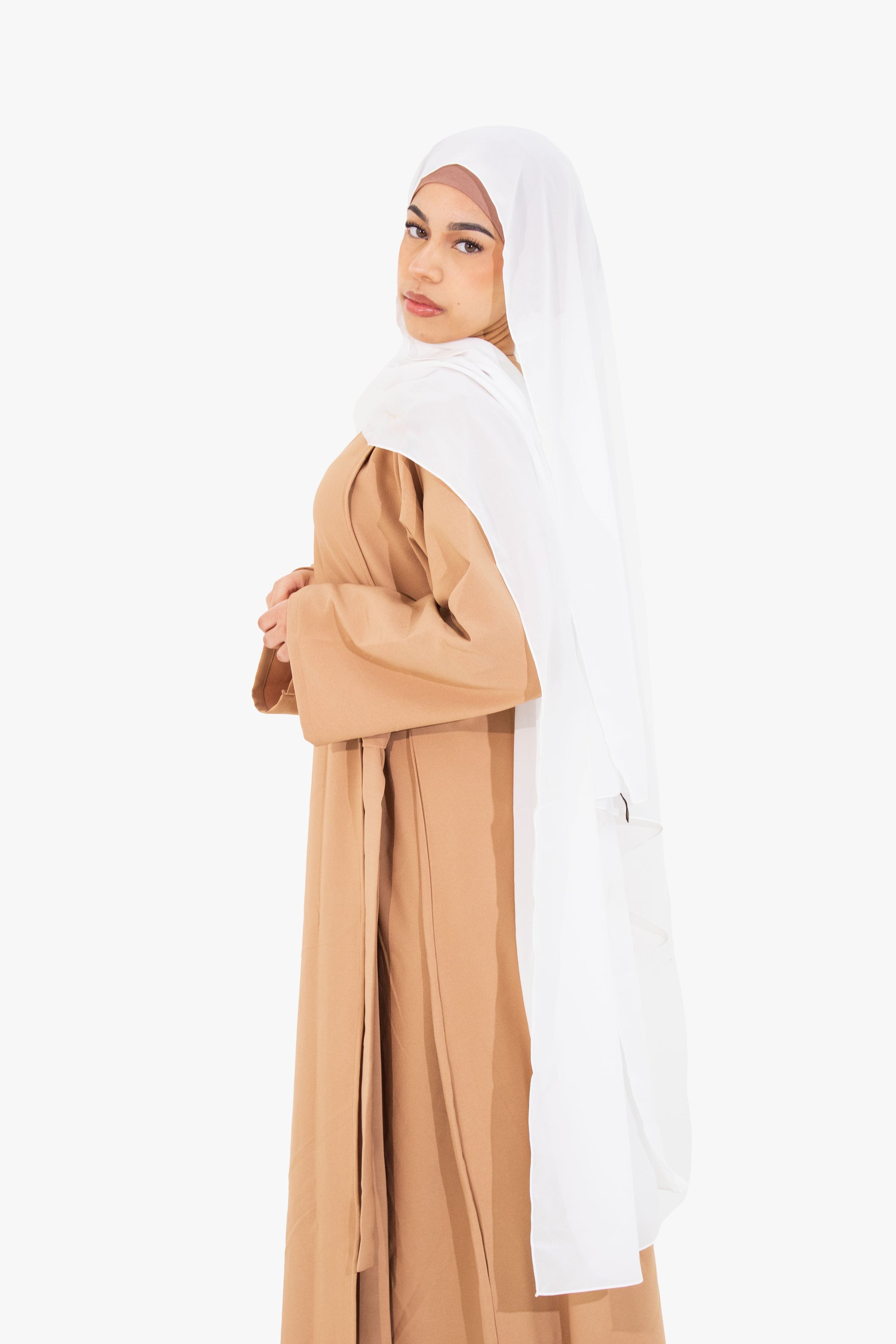 Coffee Side Wrap Abaya