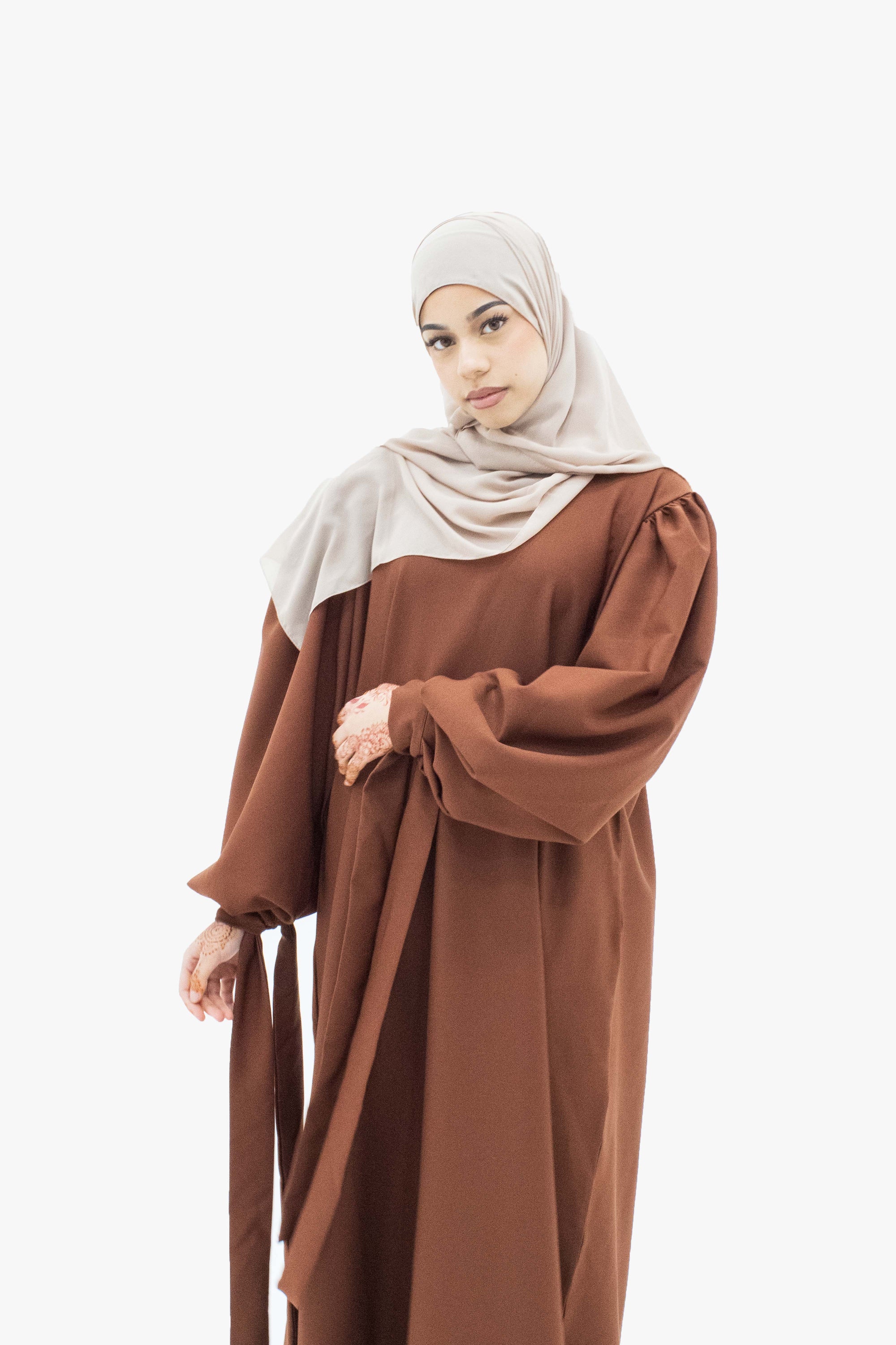 Hazelnut Balloon Sleeve Abaya