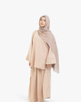 Beige Mélange Two-Piece Abaya