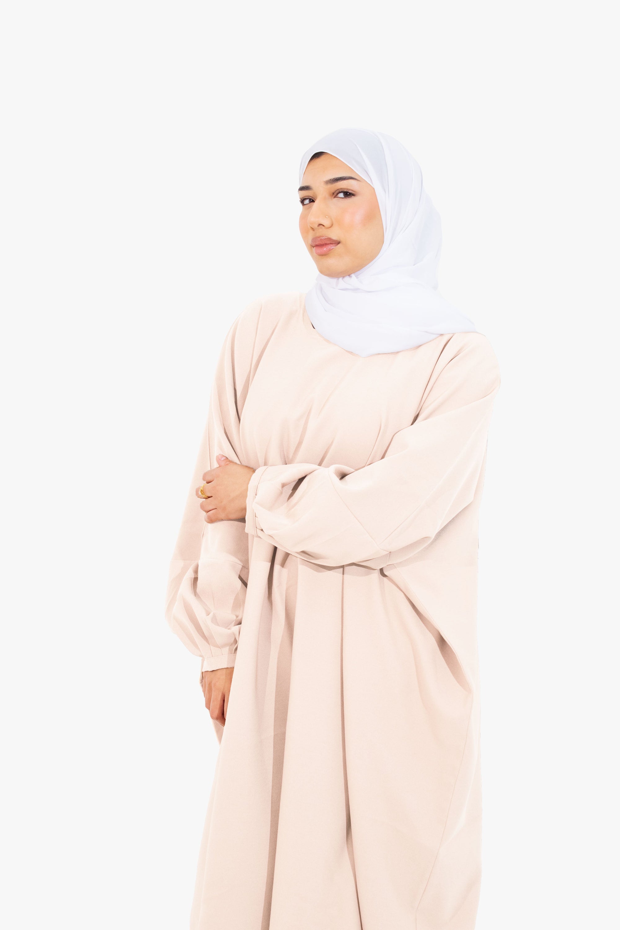 Ivory Batwing Abaya