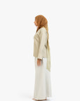 Khaki Textured Tulip Sleeve Top