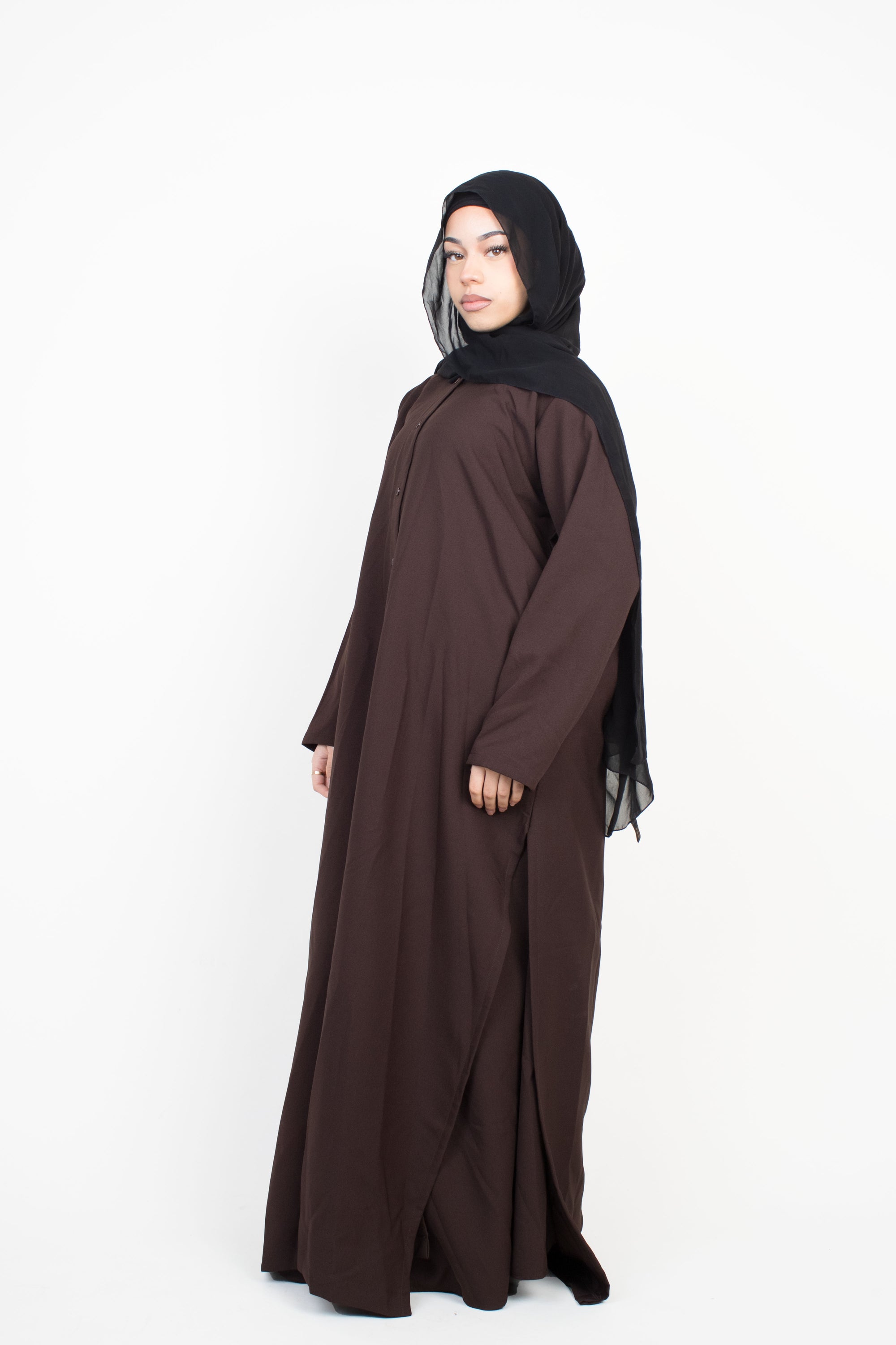 Mocha Brown Long Shirt Two-Piece Abaya