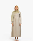 Soft Fern Textured Double Pleat Dress