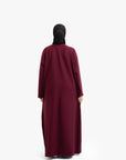 Burgundy V-Neck Abaya