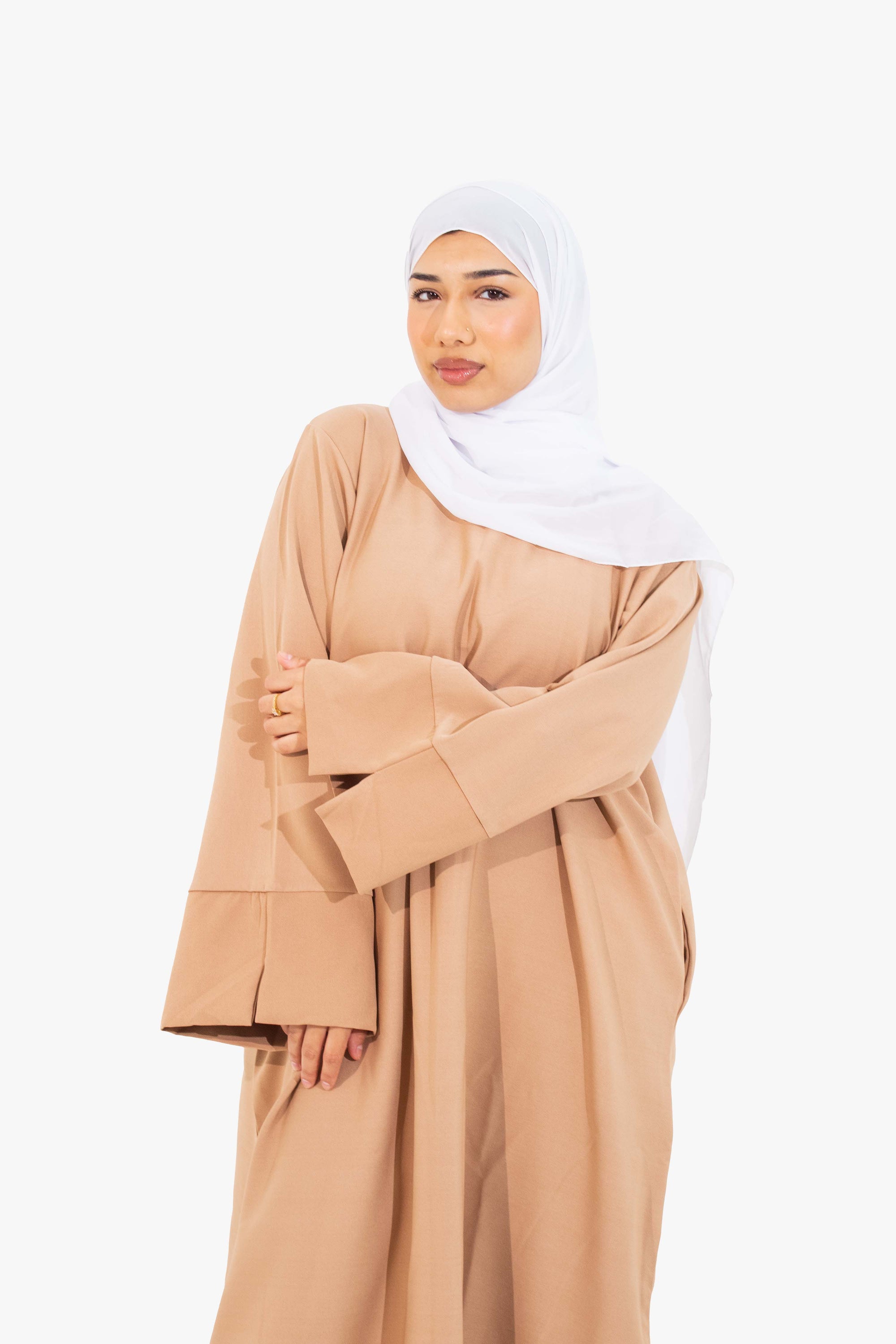 Coffee Slit Kimono Sleeve Abaya