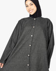 Black Denim Long Shirt Abaya