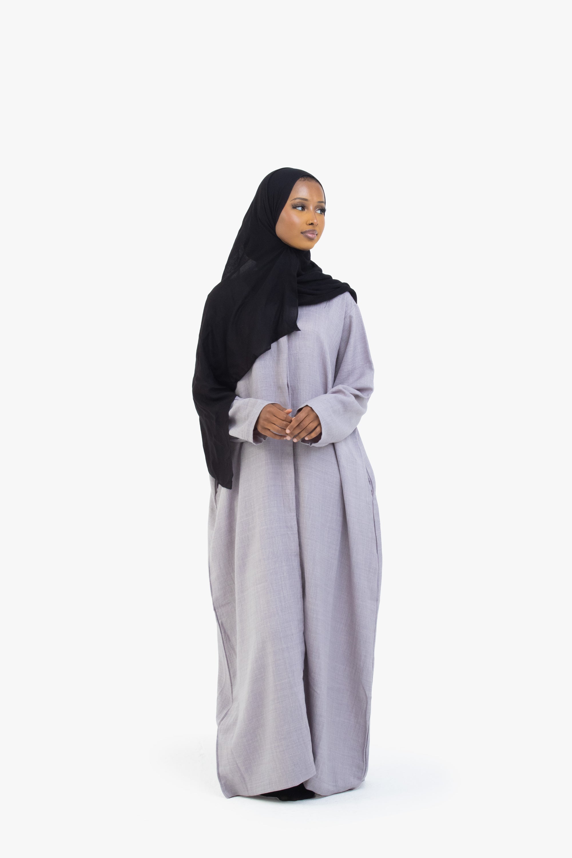 Grey Mélange Long Shirt Abaya