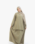 Khaki Mélange Two-Piece Abaya