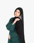 Forest Green Slit Kimono Sleeve Abaya