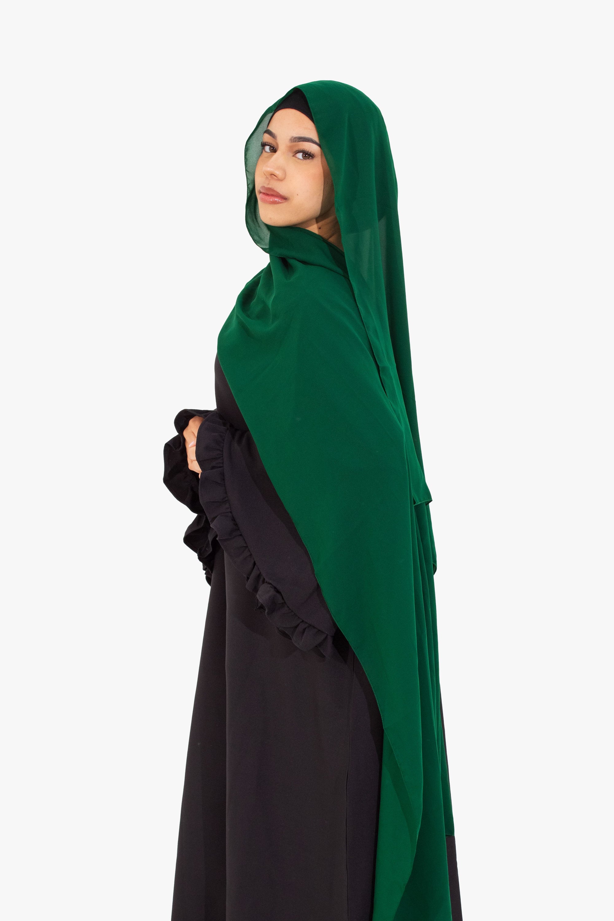 Black Flower Sleeve Abaya