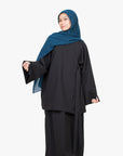 Black Side Wrap Two-Piece Abaya