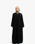 Black V-Neck Abaya