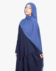Navy Asymmetric Drop Waist Abaya