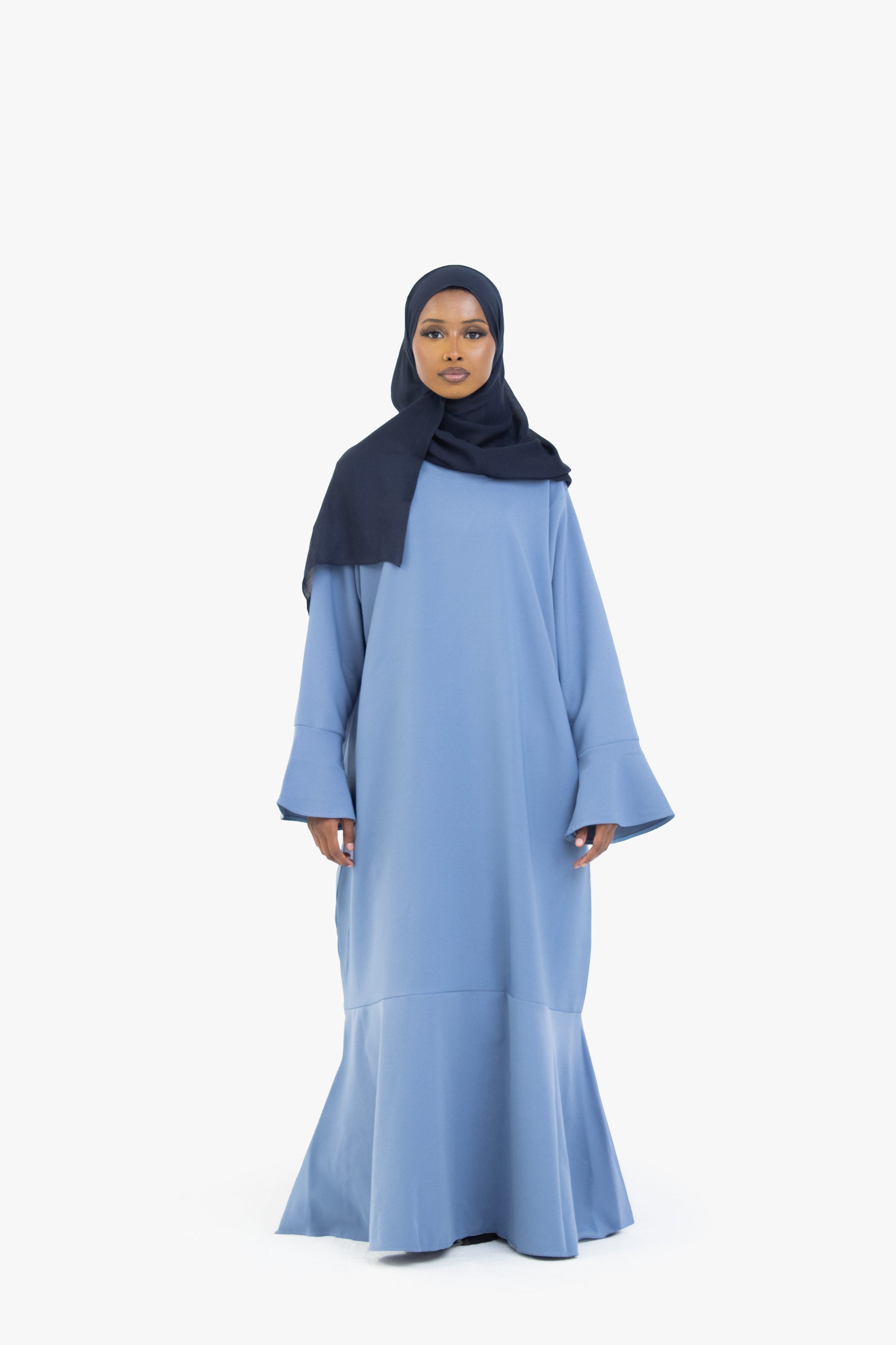 Powder Blue Tulip Sleeve Abaya