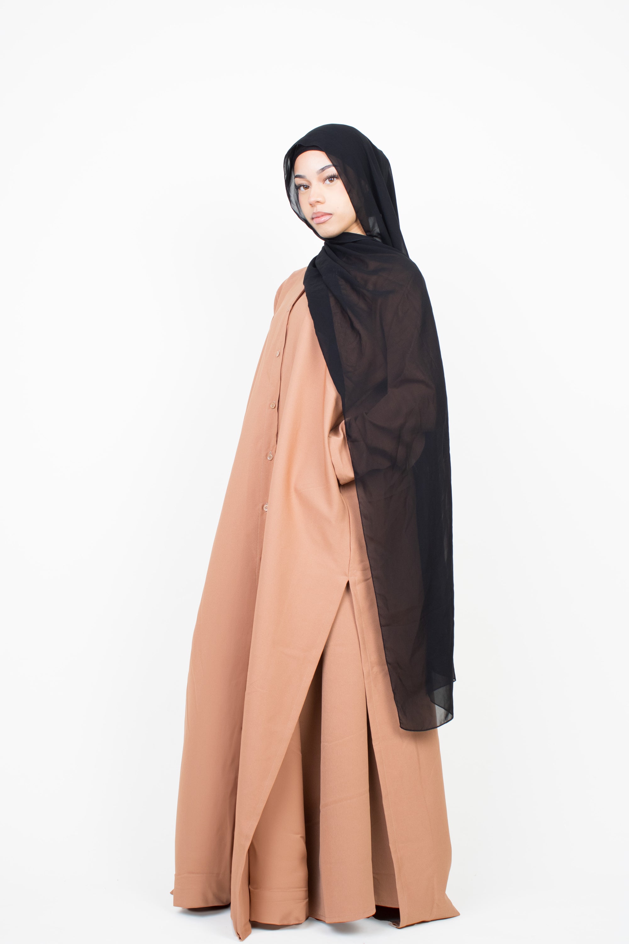 Caramel Long Shirt Two-Piece Abaya