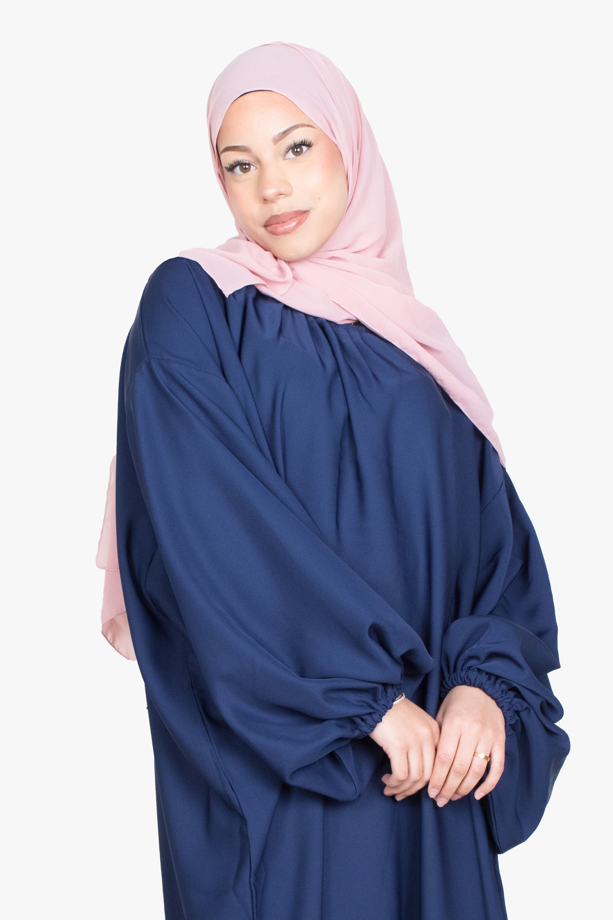 Navy Balloon Sleeve Abaya