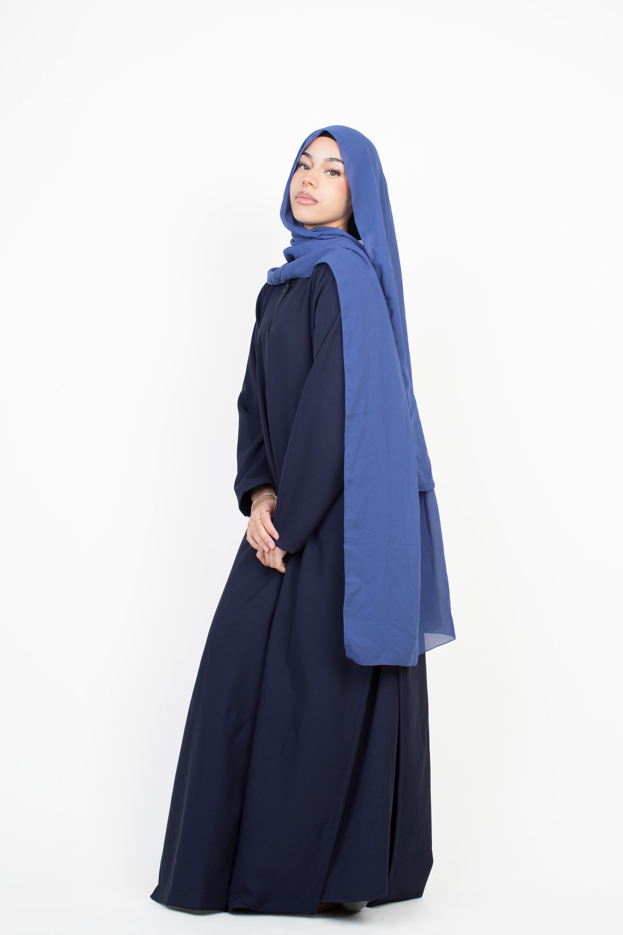 Navy Long Shirt Two-Piece Abaya