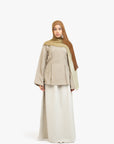 Soft Fern Textured Double Pleat Top