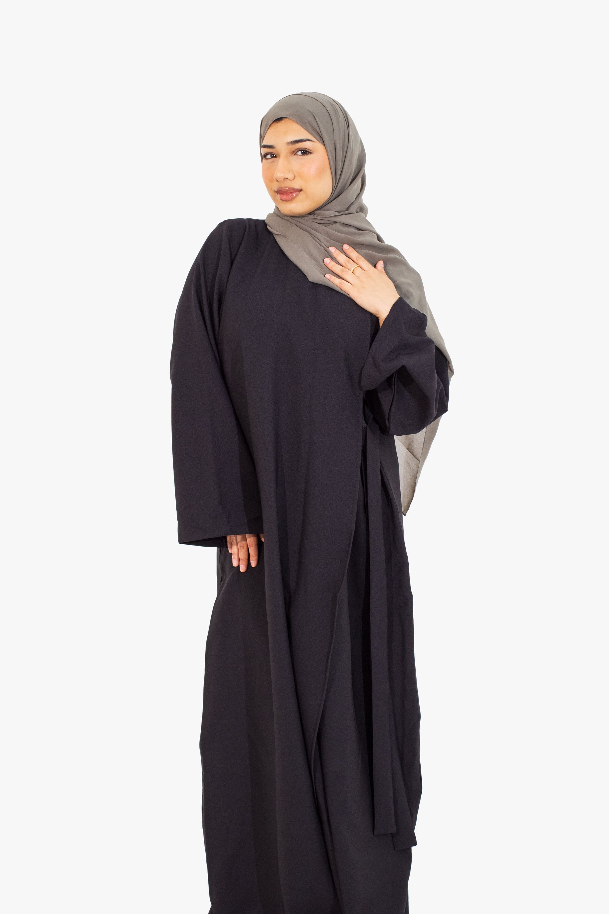 Black Side Wrap Abaya