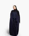 Navy Waterfall Two-Piece Abaya