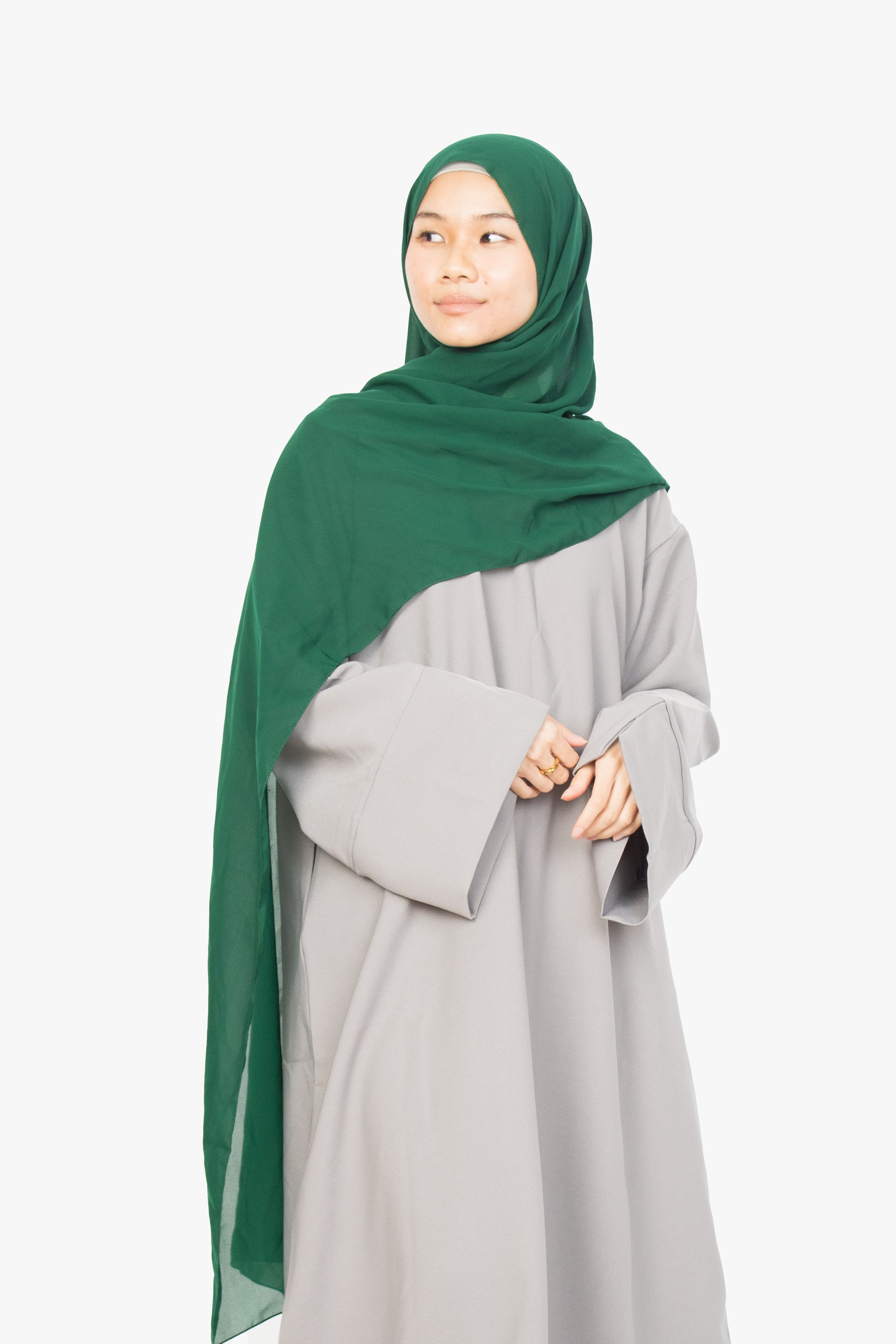 Cloud Grey Slit Kimono Abaya