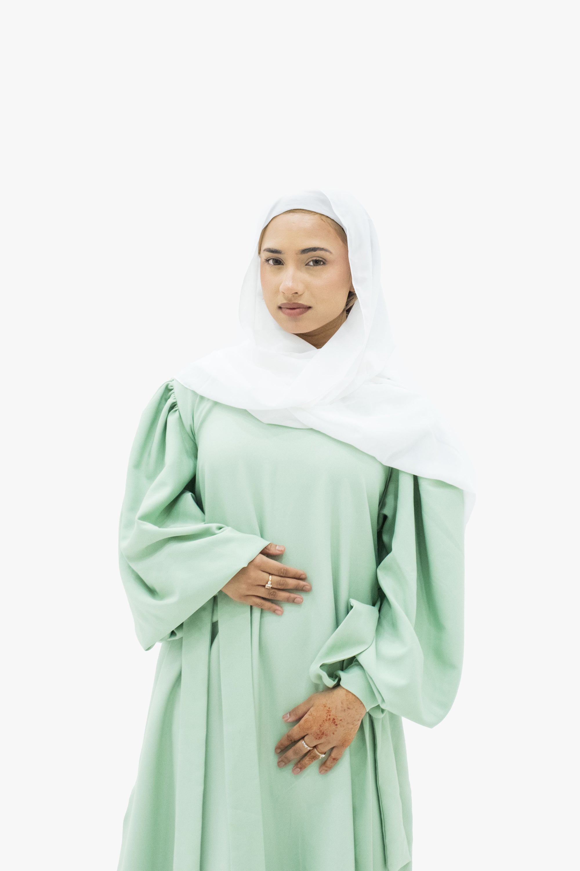 Pistachio Balloon Sleeve Abaya