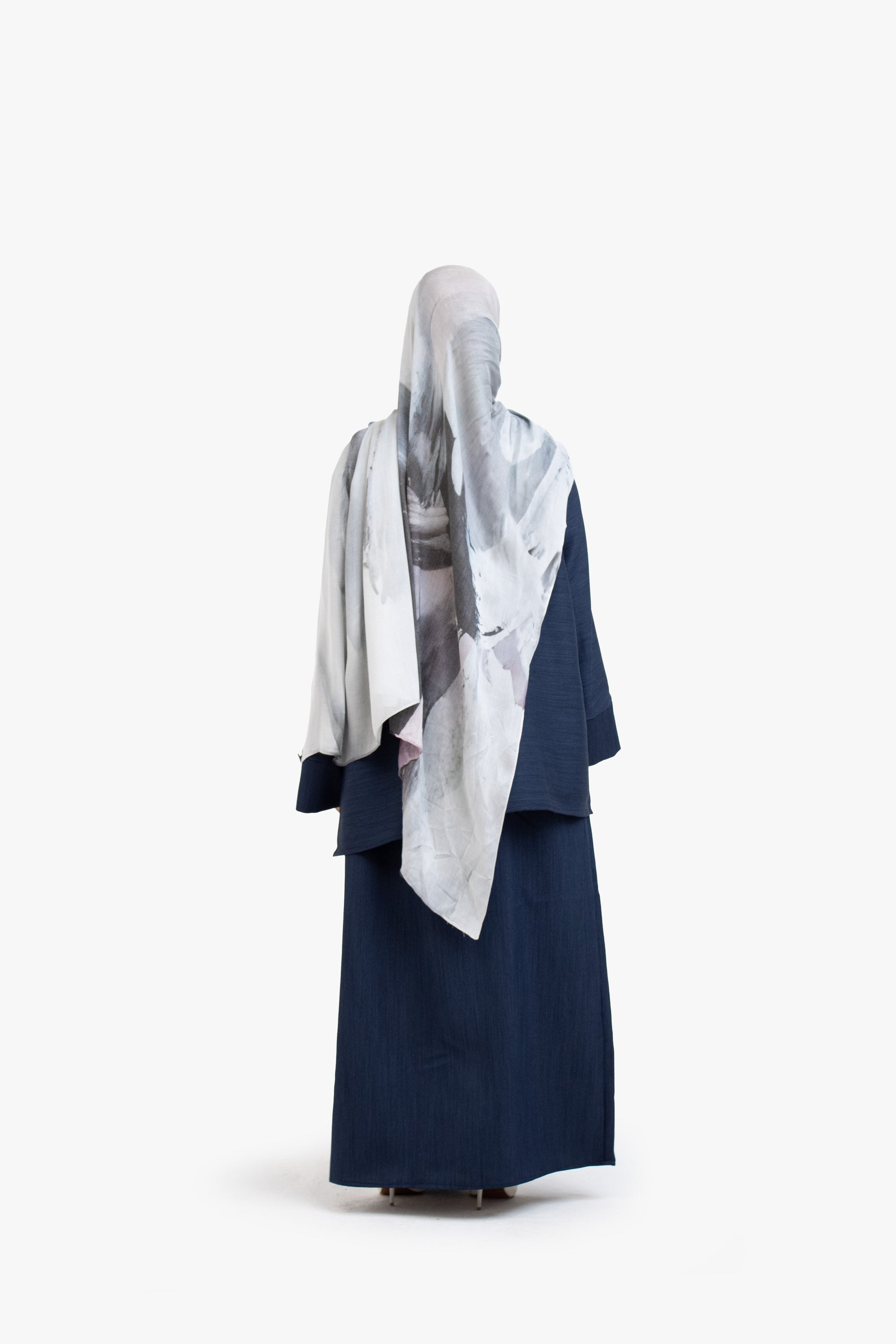 Indigo Textured Two-Piece Abaya