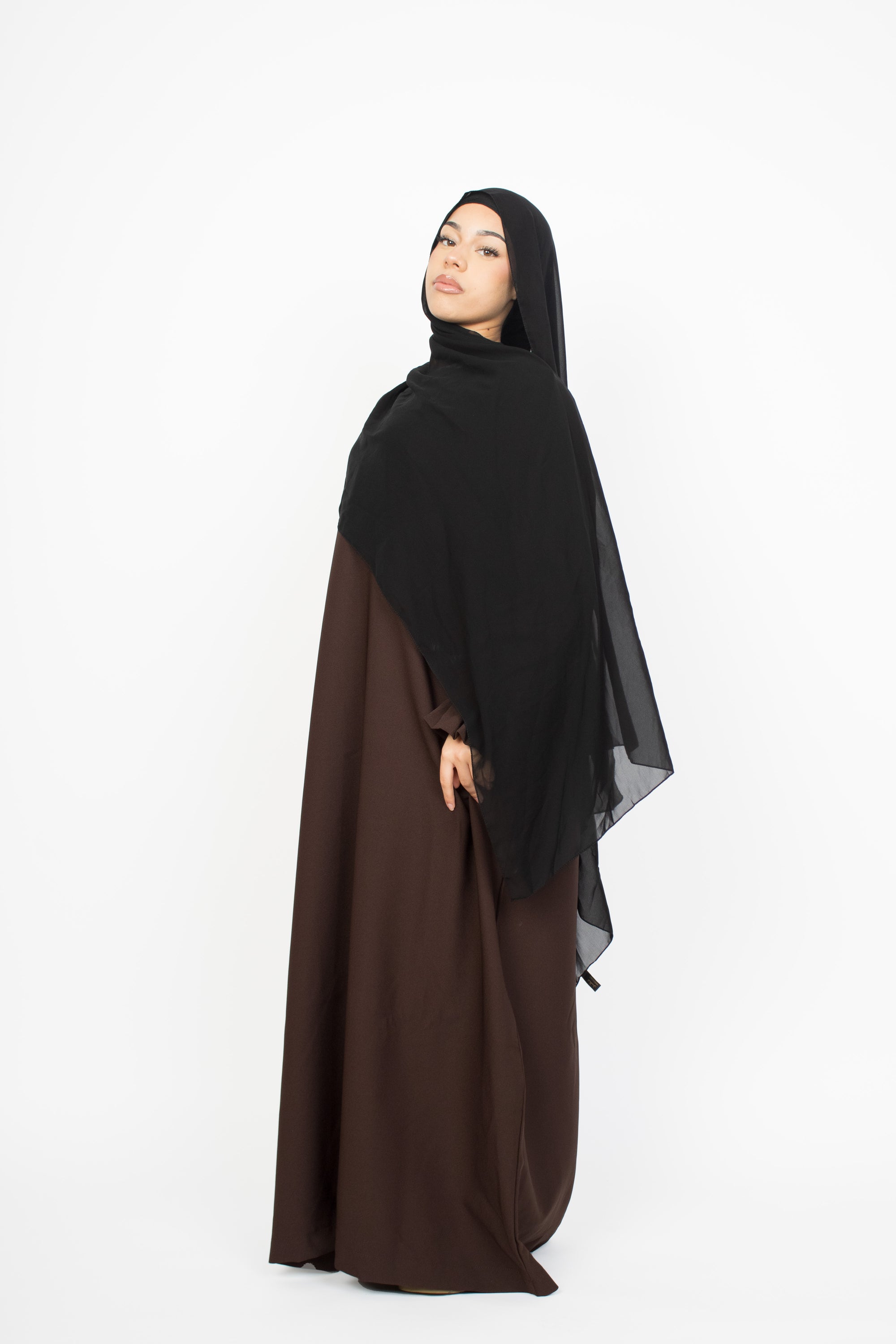Mocha Brown Poet Sleeve Abaya