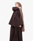 Mocha Brown Side Wrap Two-Piece Abaya