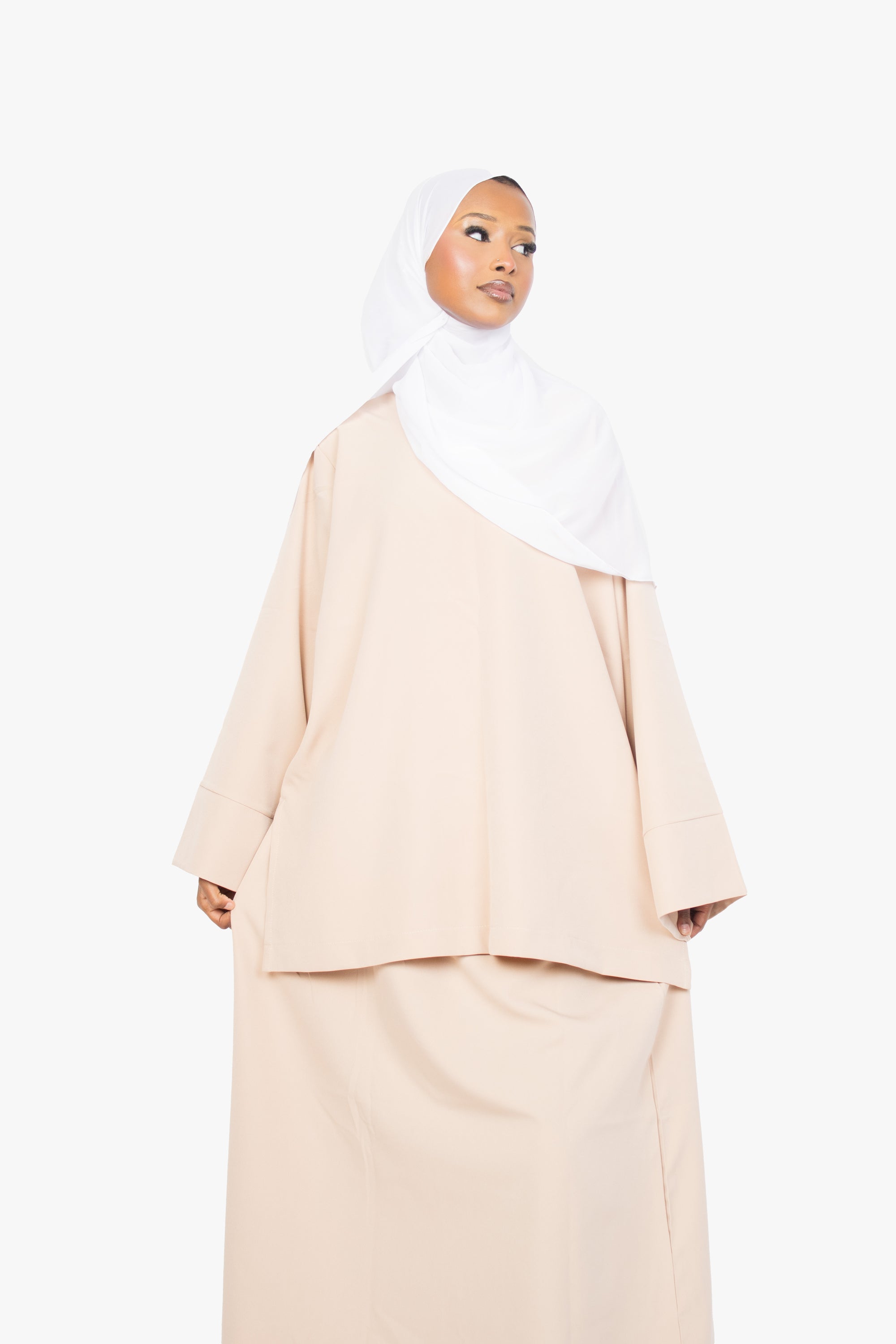 Cream Two-Piece Abaya