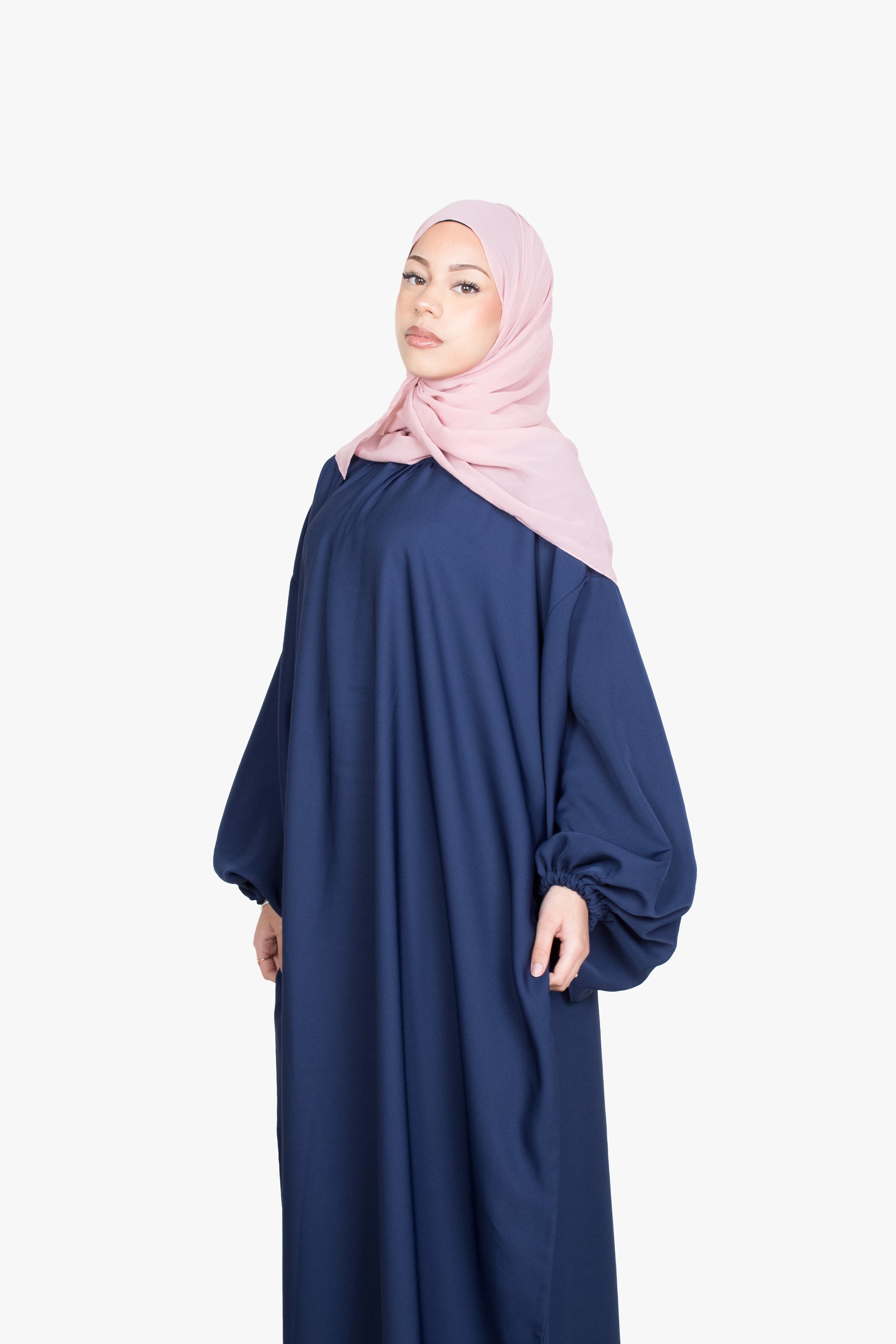 Navy Balloon Sleeve Abaya