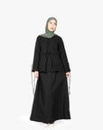 Black Mélange Ribbon Kimono Top