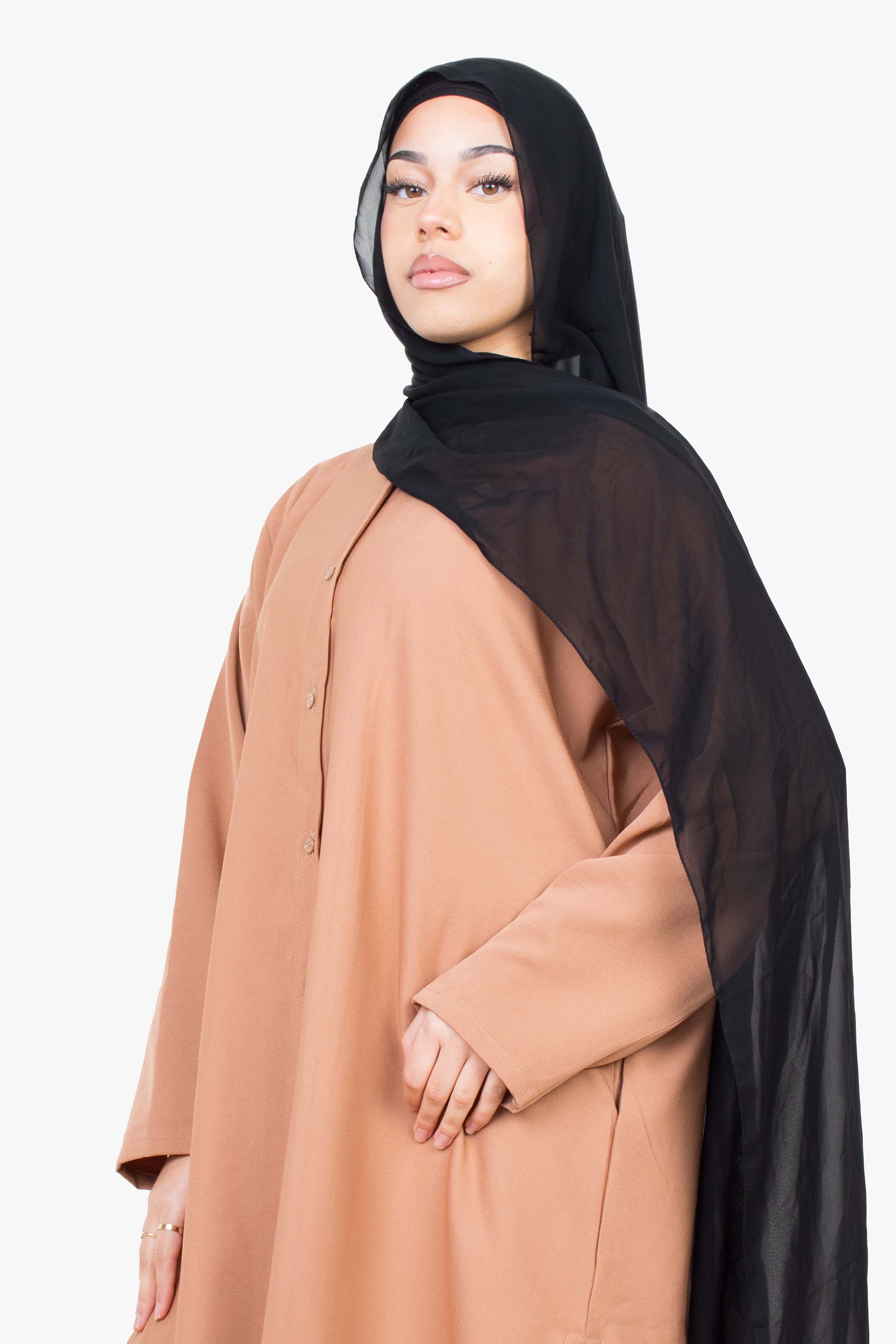 Caramel Long Shirt Two-Piece Abaya