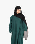 Forest Green Slit Kimono Sleeve Abaya