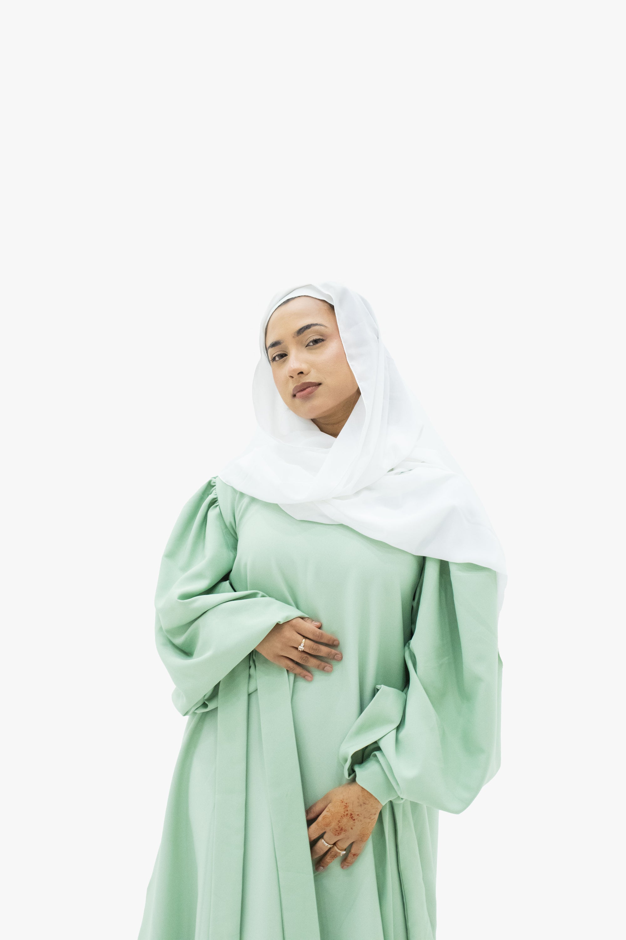 Pistachio Balloon Sleeve Abaya