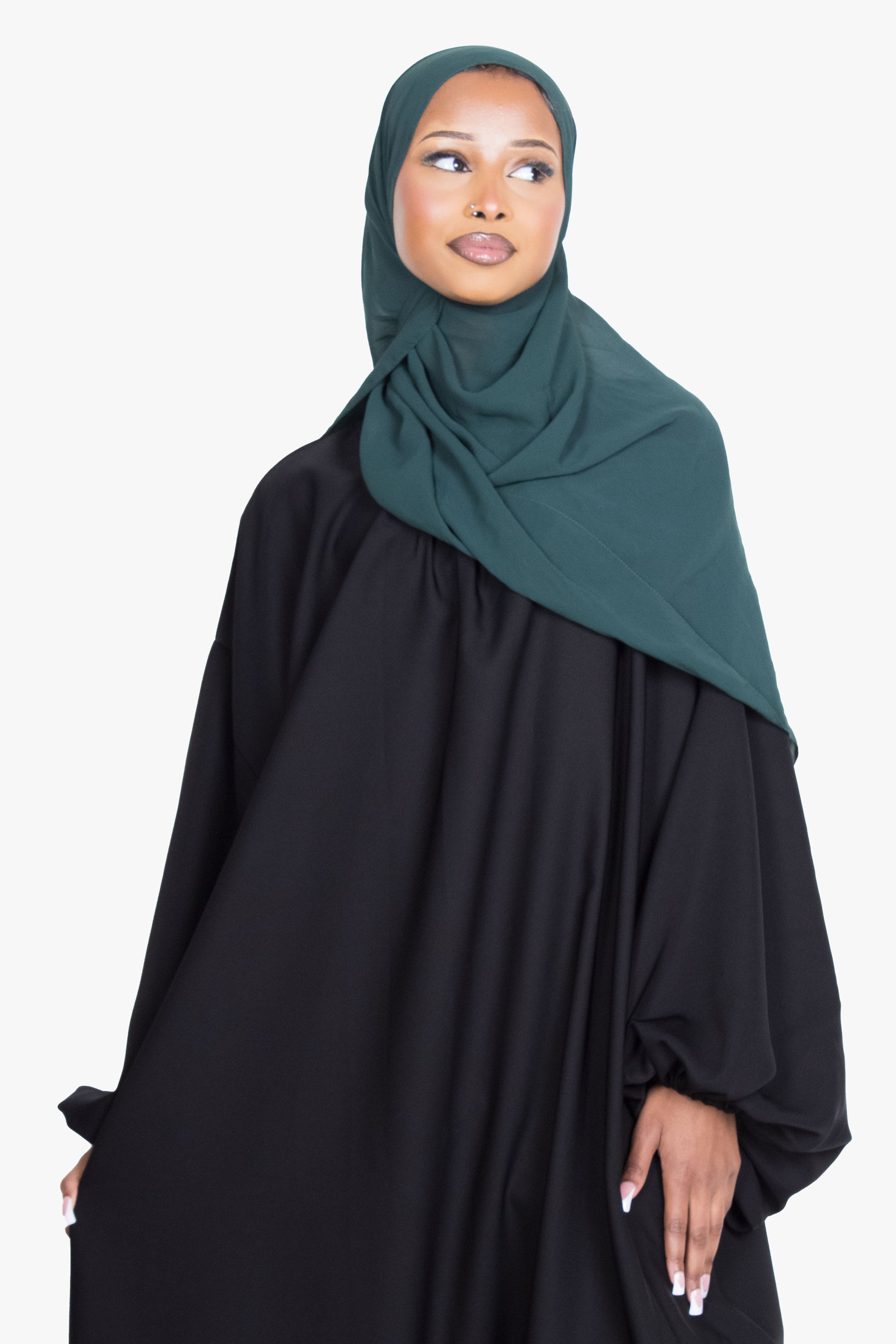 Black Balloon Sleeve Abaya