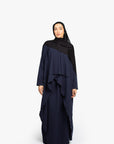 Navy Waterfall Two-Piece Abaya