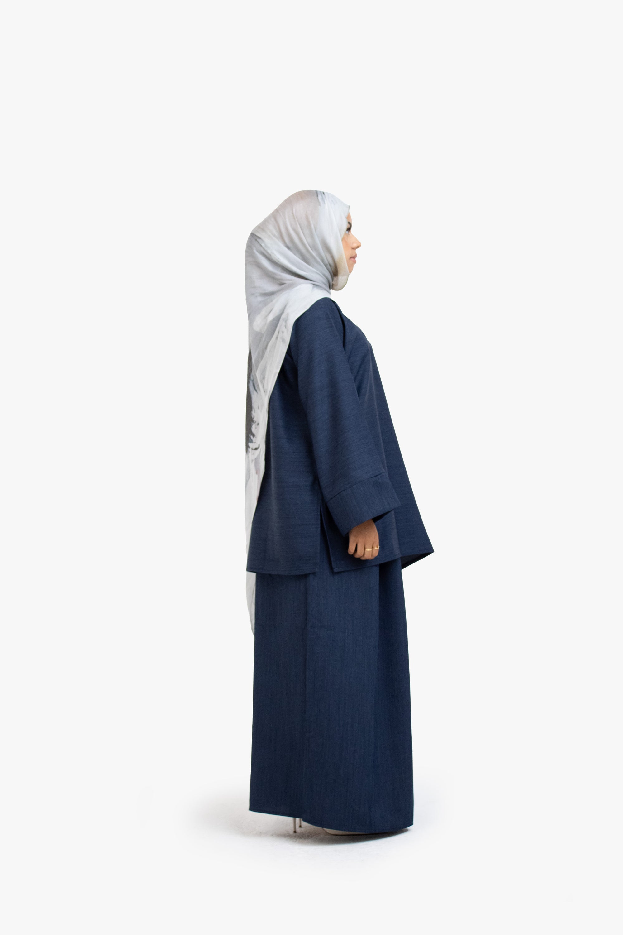 Indigo Textured Two-Piece Abaya