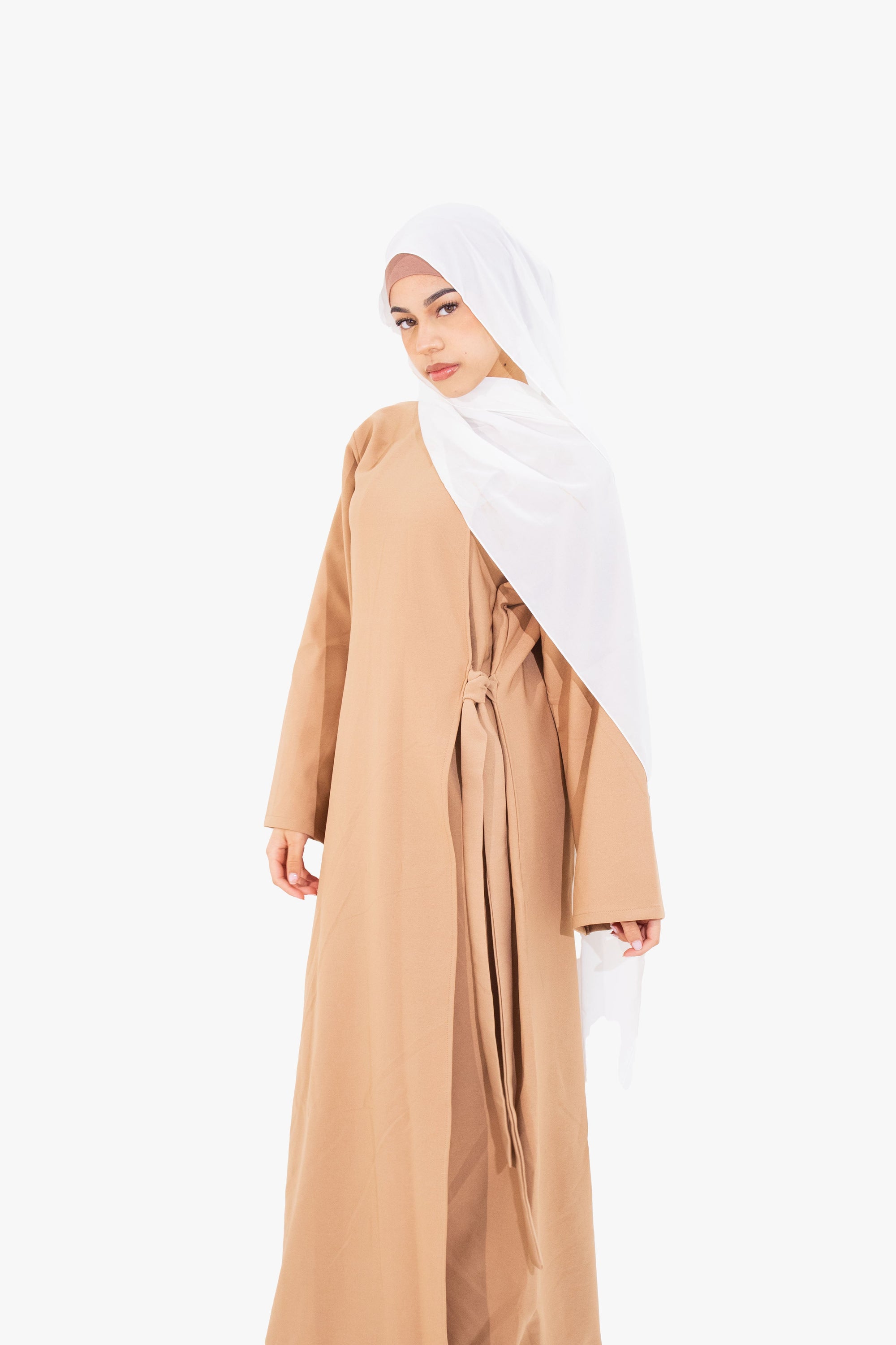 Coffee Side Wrap Abaya