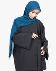 Black Side Wrap Two-Piece Abaya