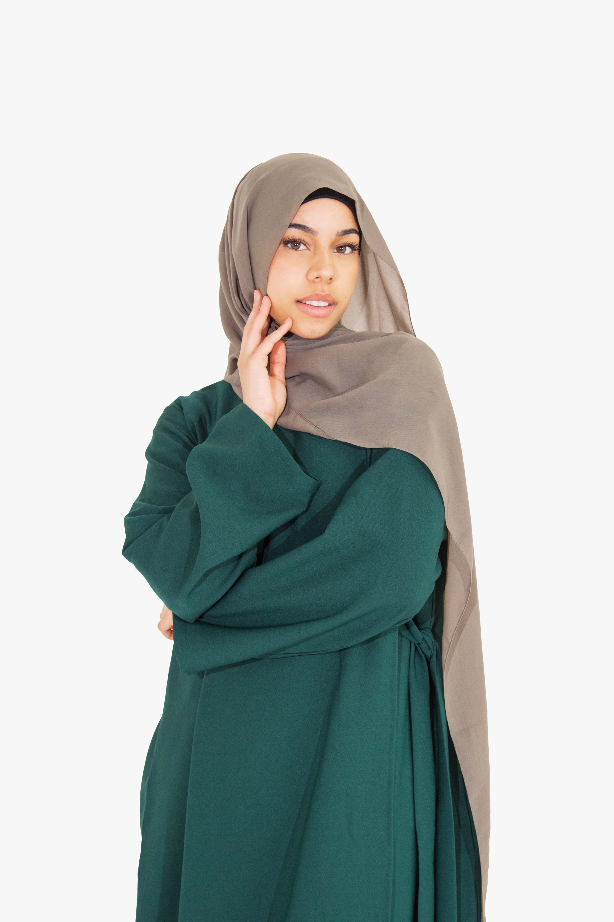 Forest Green Side Wrap Abaya